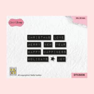 Sello Tekst Christmas Love Typed