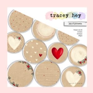 Pack 30 Papeles 10 Diseños 6x6 "Pop of poinsettia" Tracey Hey