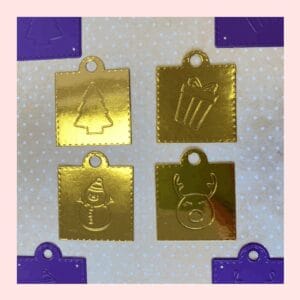 Troquel Etiquetas Navideñas( contiene 4) 4,5 x 3,9 cm aprox.