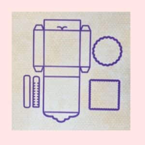 Troquel Caja Chic Sorpresa 7 x 7 x 2 cm.