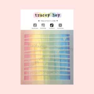 Stencil striped Love Tracey Hey
