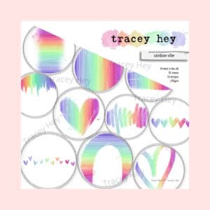 Pack 30 Papeles 10 Diseños 6x6 " Rainbow vibe " Tracey Hey