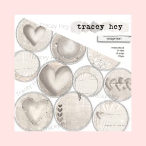 Pack 30 Papeles 10 Diseños 6x6 " Vintage Heart " Tracey Hey