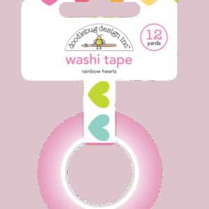 Washi tape corazones arcoiris