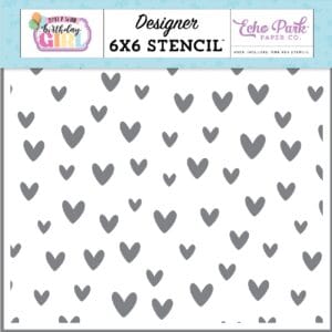 Stencil Birthday Love Hearts