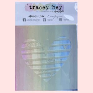 Stencil Tracey Hey “Striped Heart”