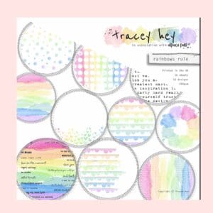 Pack Papeles Rainbows Rule Tracey Hey 6x6 30 Hojas 10 diseños