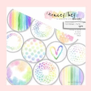 Pack 30 Papeles Rainbows Rule Again Tracey Hey 6x6 " 10 hojas