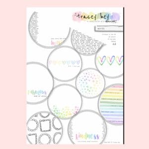 Pack 20 Papeles A4 Words Tracey Hey 10 diseños
