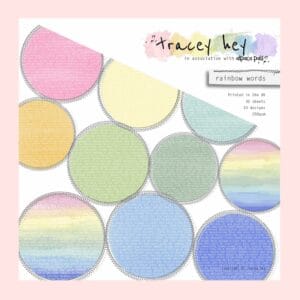 Pack 30 Papeles Rainbow Words Tracey Hey 6"x6" 10 diseños