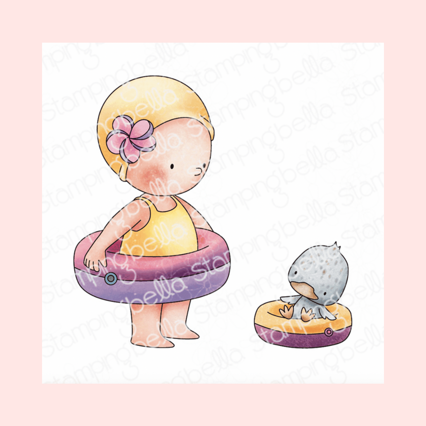 Sello BEACH BUNDLE GIRL WITH A FLOATIE StampingBella