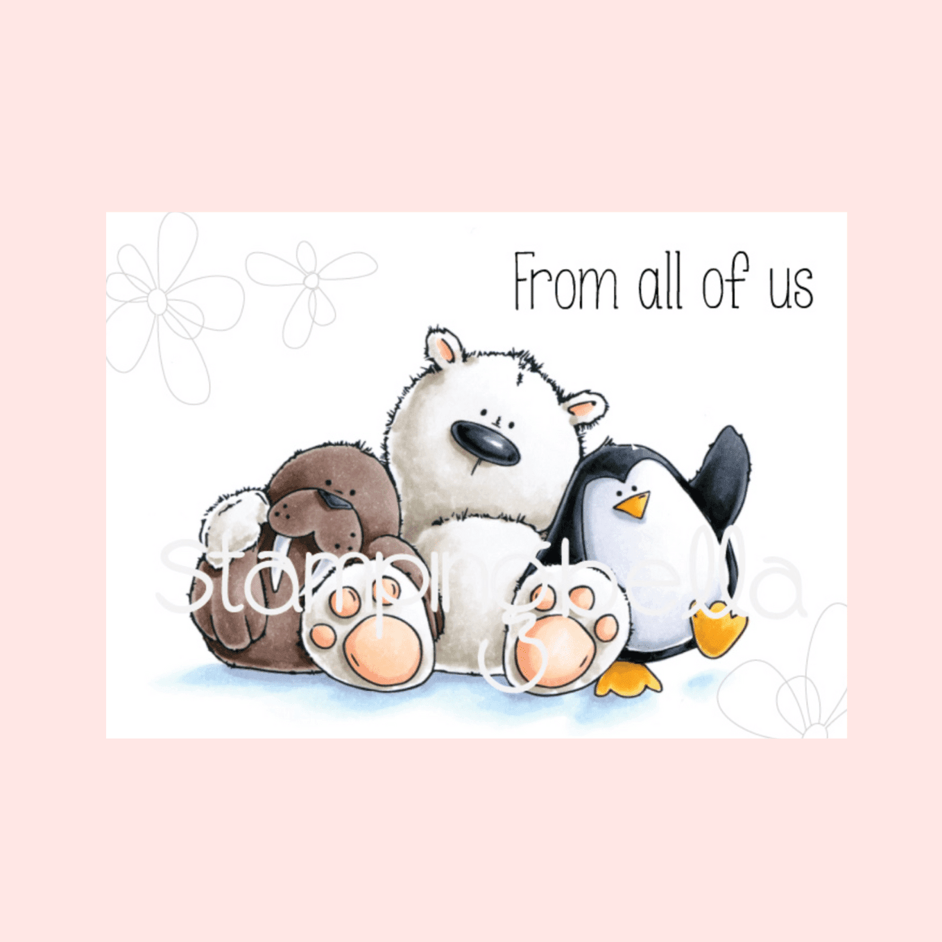 Sello THE WALRUS, THE POLAR BEAR, AND THE PENGUIN STUFFIES StampingBella