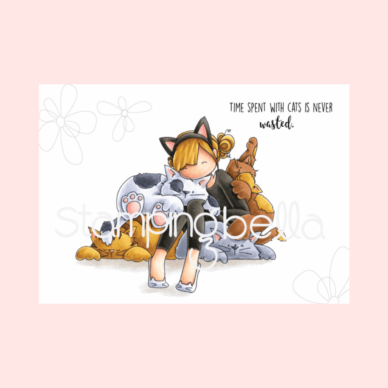 Sello TINY TOWNIE COURTNEY LOVES KITTIES StampingBella