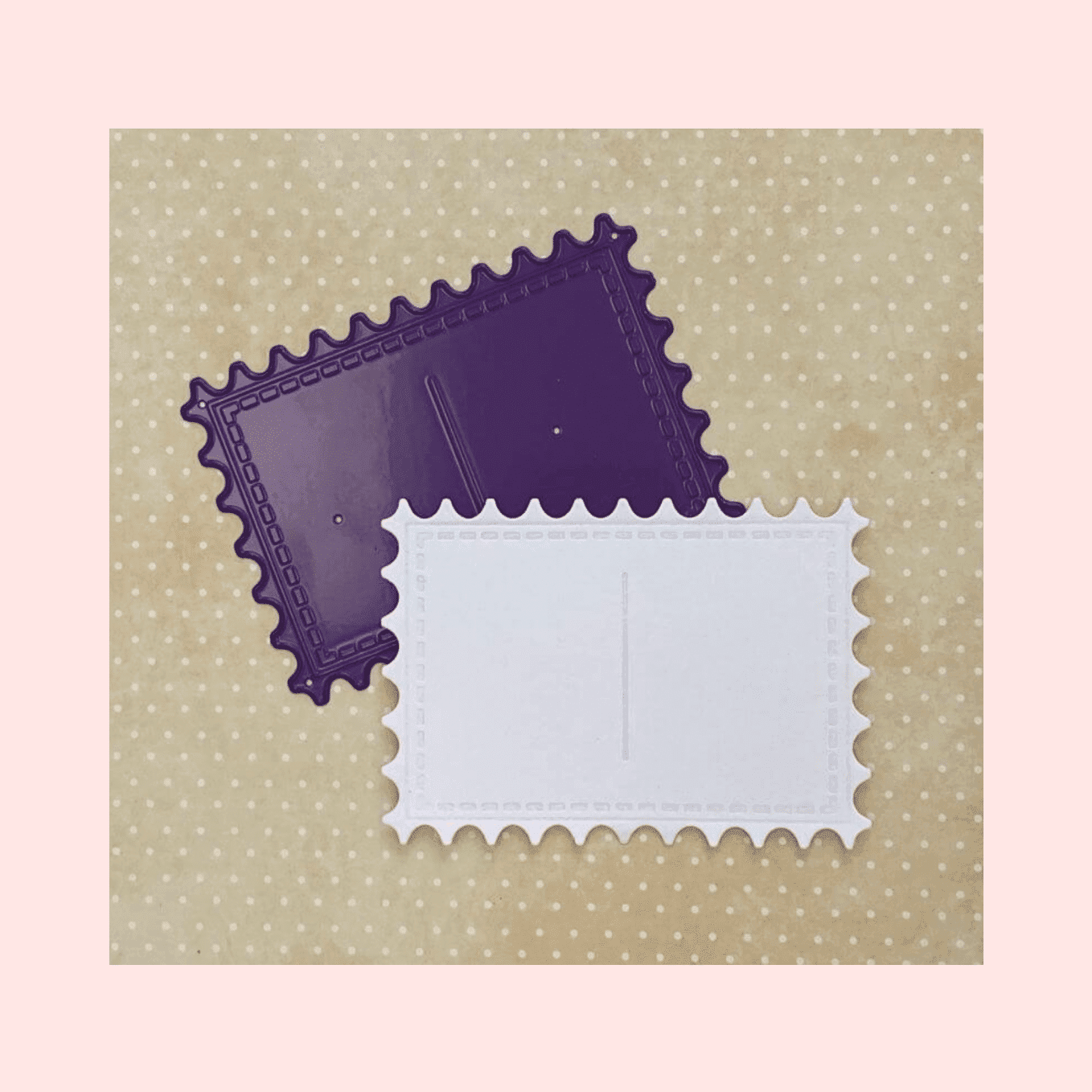 Troquel ATC Postcard morado crafts