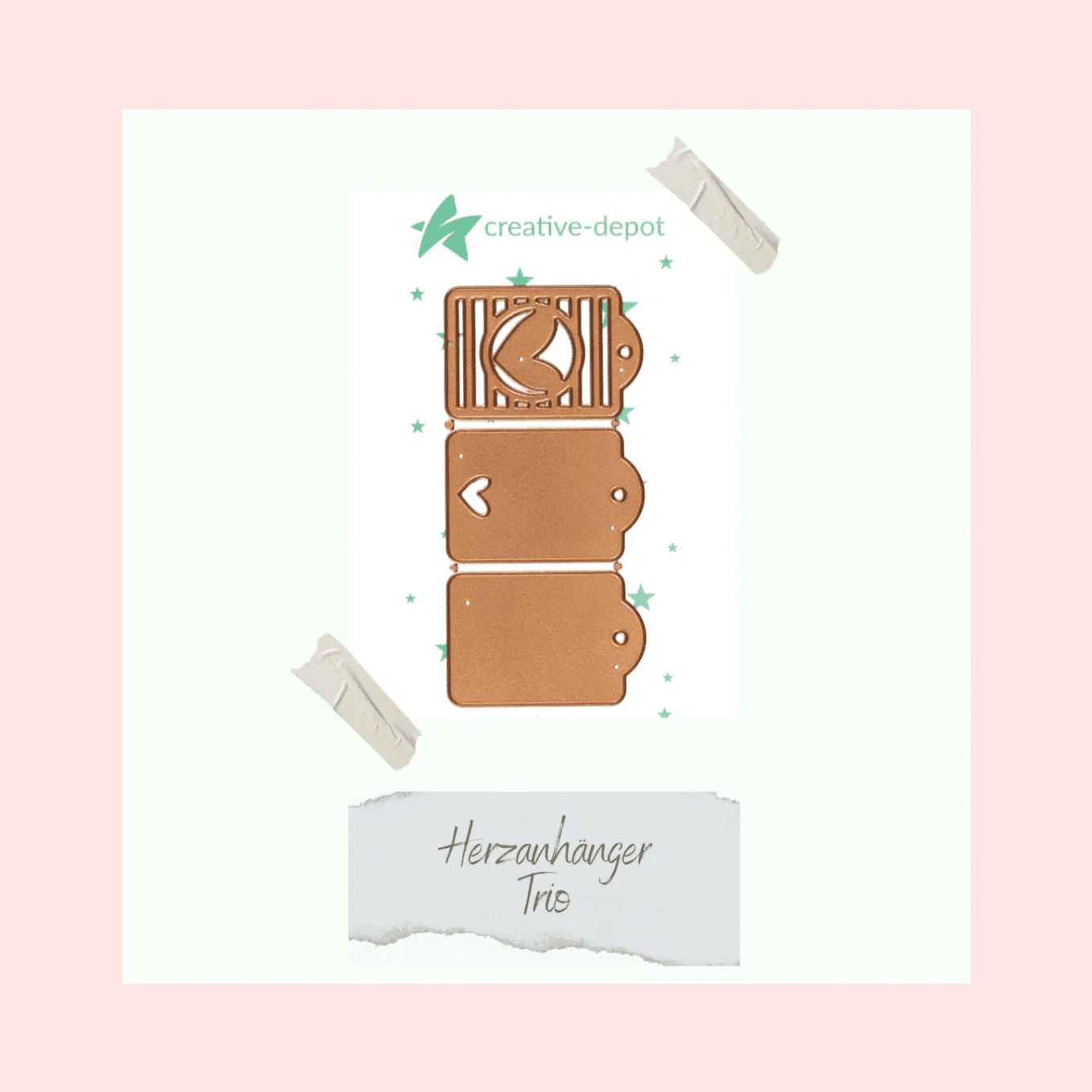 Troquel Herz Anhänger Trio Creative Depot