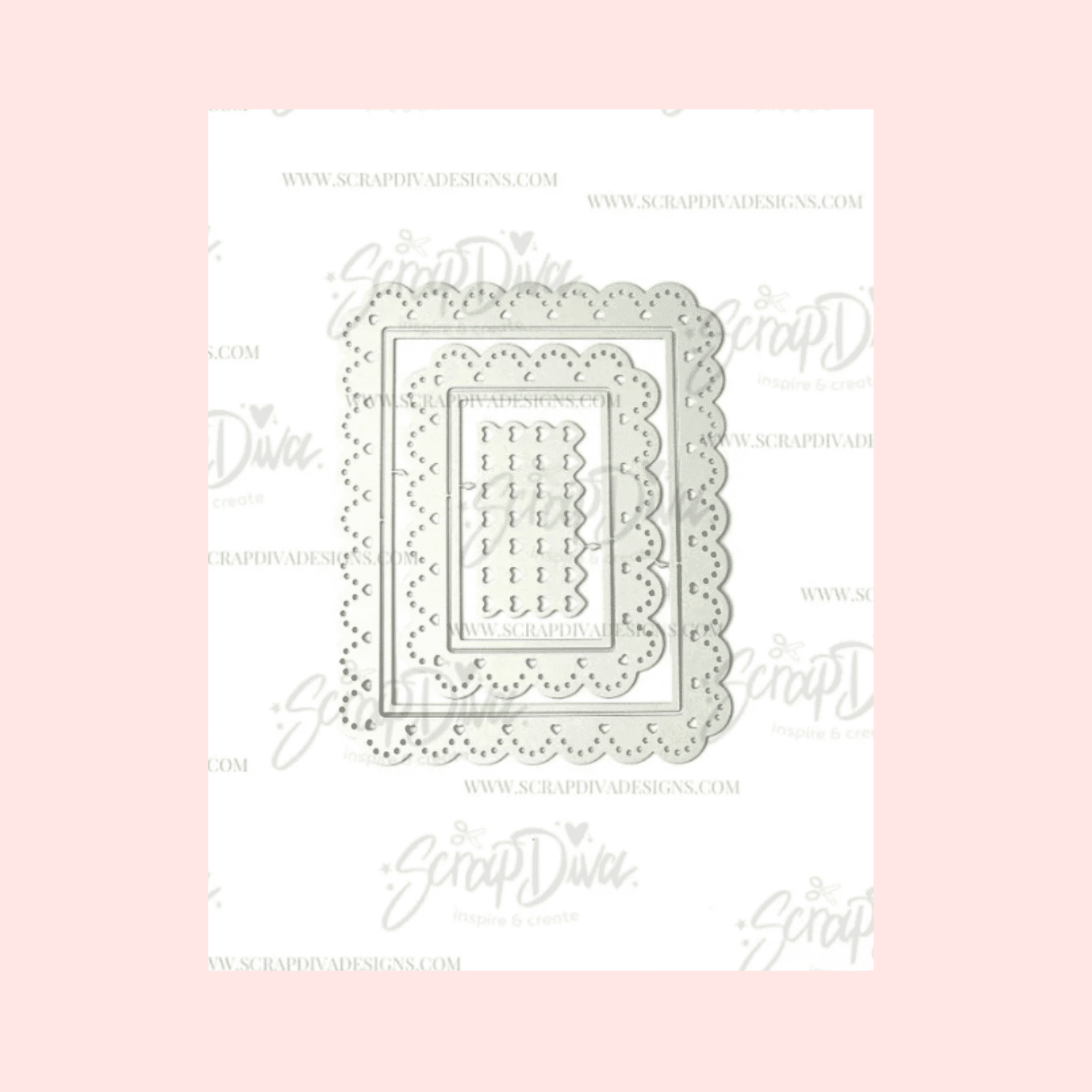 Troquel Rectángulo con borde de corazón