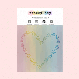 Stencil Heart Wreath T.Hey