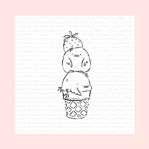 Sello Two Scoops of Chicken Ice Cream Gummiapan 23100111
