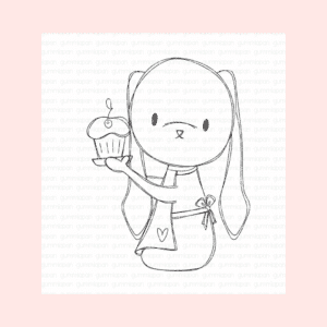 Sello Noriko con una magdalena 20040403