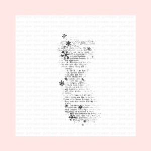 Sello Texto fino con copos de nieve 21090605